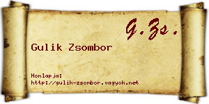 Gulik Zsombor névjegykártya